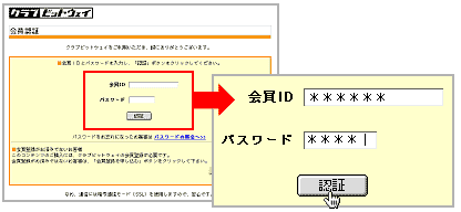 会員認証画面